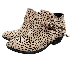 Unr8ed animal print low-cut booties girls size 3 zip up booties